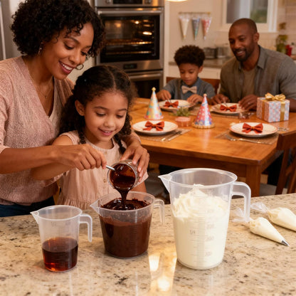 Multi-Purpose Measuring Cup Set - 1/2/4 Cup BPA-Free Unbreakable Plastic - Stackable Dishwasher Safe - Liquid/Solid Measurement - Kitchen Essential