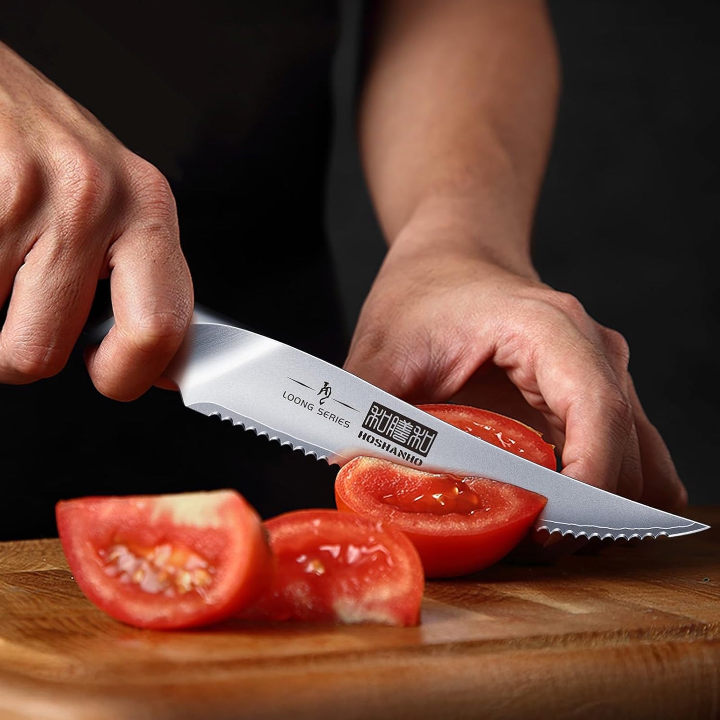 HOSHANHO 5 inch Tomato Knife, Ultra Sharp Japanese High Carbon Stainless Steel Tomato Slicer Knife, Professional Kitchen Knife for Cutting Vegetables and Fruits
