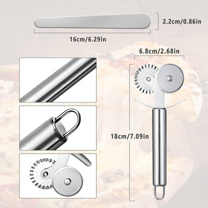 Ravioli Dumpling Mold, Food Grade Safe Dumplings Maker, Russian Pelmeni Maker with 37 Holes Double, Pastry Ravioli Wheel Cutter and Roller Pin for Making Dumplings Ravioli