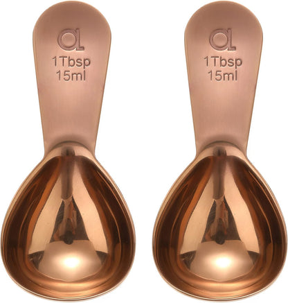 Apace Living Coffee Scoop (Set of 2) - 1 Tablespoon (Tbsp) - The Best Stainless Steel Measuring Spoons for Coffee, Tea, and More (Gold)