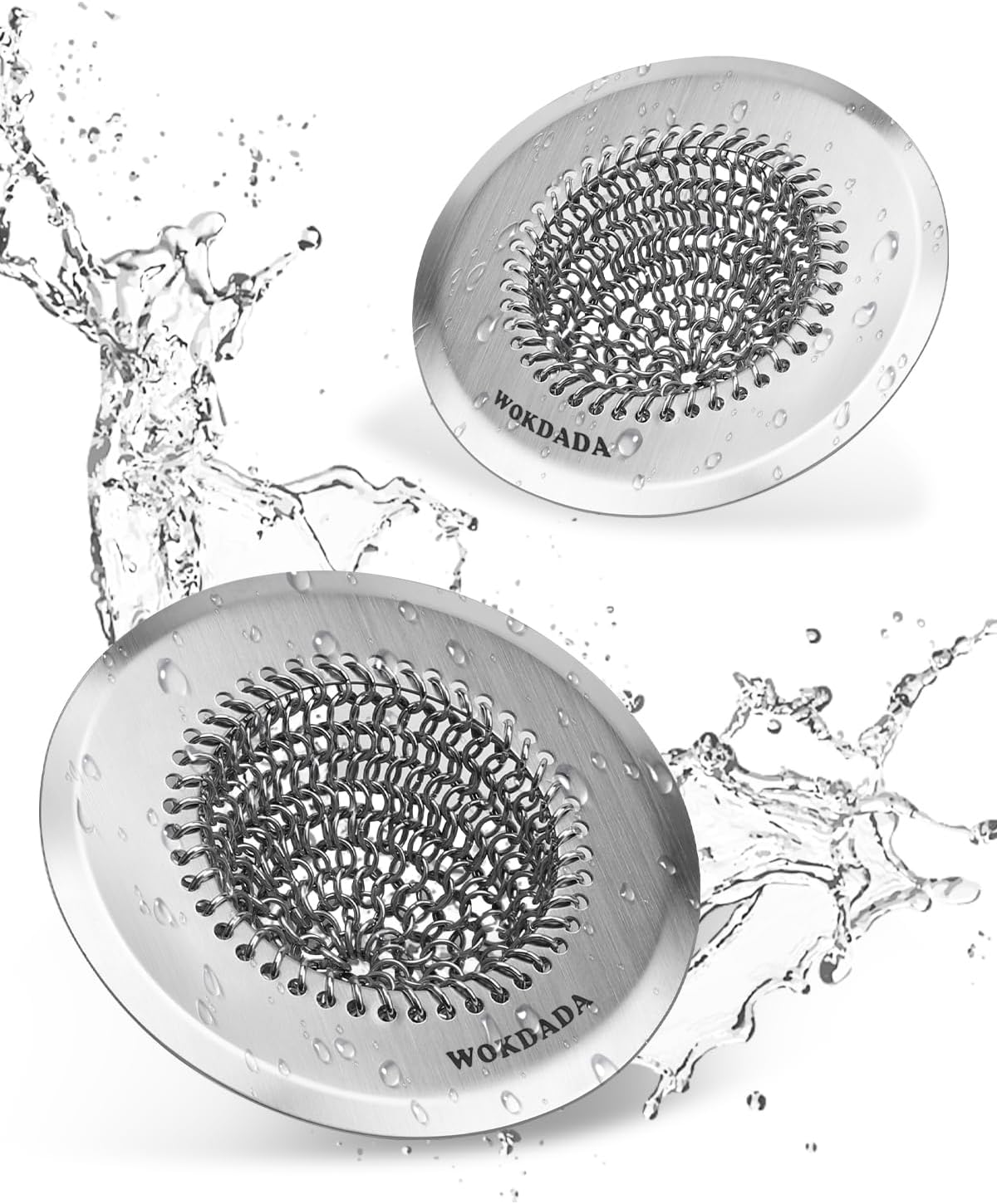 Revolutionary Kitchen Sink Drain Strainer/Patented Reversible Chain Mesh, Effortless Cleaning & Debris Catcher, Large Capacity, Anti-Clog, 304 Stainless Steel & Rust-Proof/Handmade