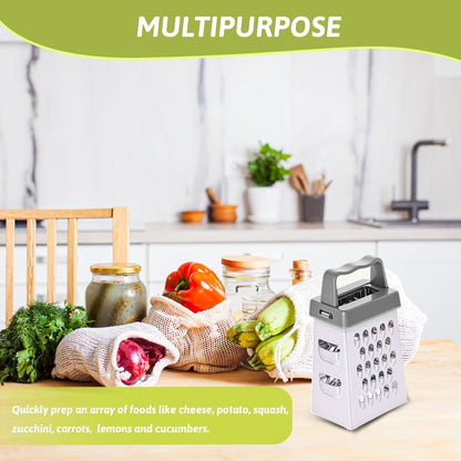 6 Pcs Small Grater Mini Cheese Grater Handheld Slicer Professional Stainless Steel with 4 Sides Food Shredder Safe Zester for Kitchen Cheese Garlic Ginger Vegetable Potatoes
