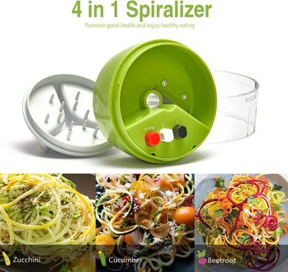 Spiralizer Handheld Vegetable Slicer, 4 in 1 Zucchini Spaghetti Maker, Spiral Slicer For Making Quick Low Carb Veggie Noodles 8.45cm