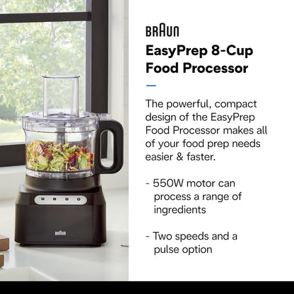 Braun CH3012BK EasyPrep™ Mini Food Processor, 4 cup, Black