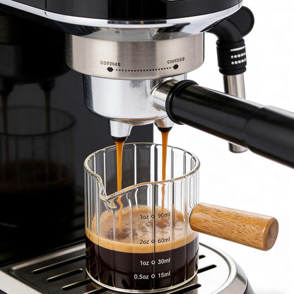 Espresso Measuring Cup with Handle, Espresso Pouring Cup, Espresso Shot Cup, 3oz Glass Measuring Cup For Coffee, Milk, Tea, Baking and Cooking (Clear 90ml)