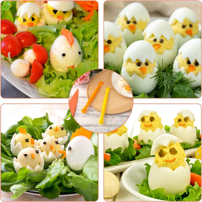 2pcs Fancy Cut Eggs Cutters, 2 Shapes Cooked Eggs Cutter for Boiled Eggs, Multifunctional Egg Decorator Cutter Fruit Slicer Kitchen Tool for Making Cute Children's Bento