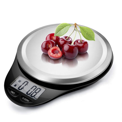 Food Scale, Kitchen Scales Digital Weight Food Grams and Ounces for Weight Loss Baking Cooking of NUTRI FIT, Max 11lb 1g Increment, Backlight LCD Smart Tare Stainless Steel, Easy to Use, AAA Battery