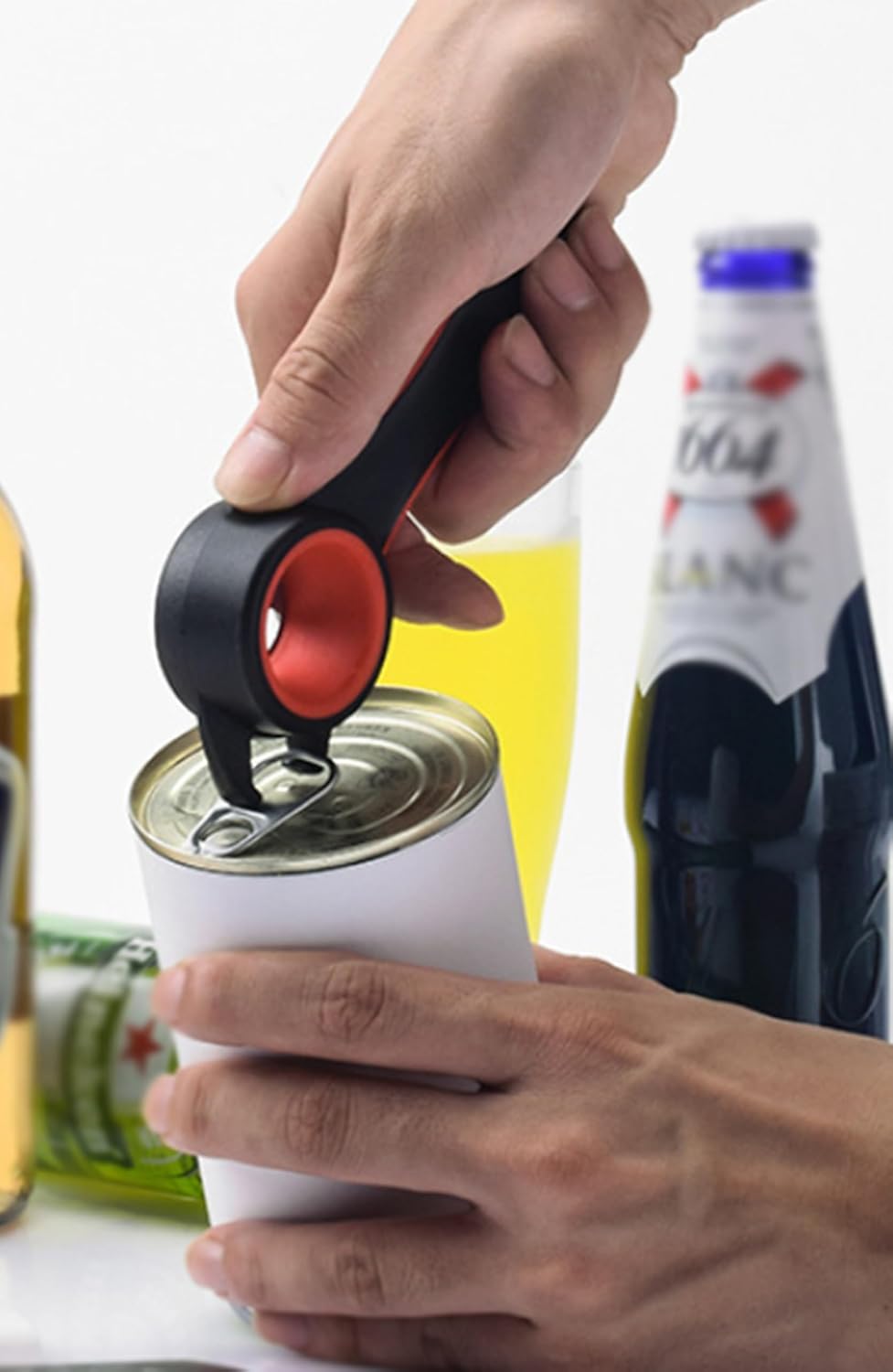2 pcs 5 In 1 Multi Function Multi-function Can Jar Bottle Open/Tighten Bottle Jar Can Opener for Small Hands, Seniors or Anyone Who Suffers from Arthritis Good Kitchen Tool (black/white)