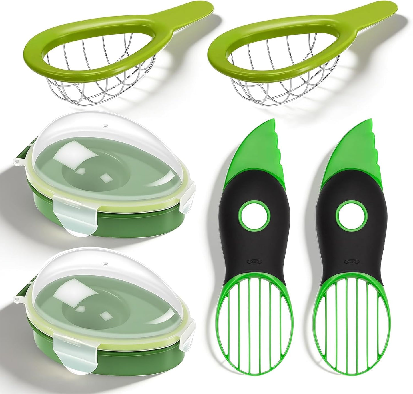 Egg Slicers, Avocado 3 Piece Set with Avocado Container, Includes Avocado Slicer and Avocado Cutter Tool, Dishwasher Safe for Slicing, Dicing and Keeping Avocados Fresh