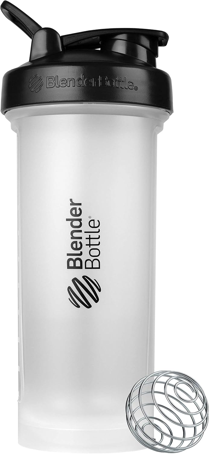 BlenderBottle Classic V2 Shaker Bottle Perfect for Protein Shakes and Pre Workout, 28-Ounce, Clear/Black