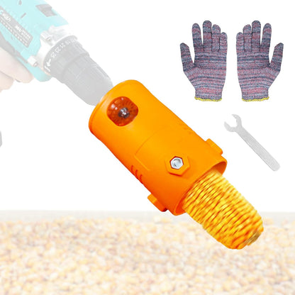 Corn Peel Thresher Corn Stripper Use with Electric Drill Universal Highly Efficiency Manual Durable with Gloves Labor Saving Corn COB Remover