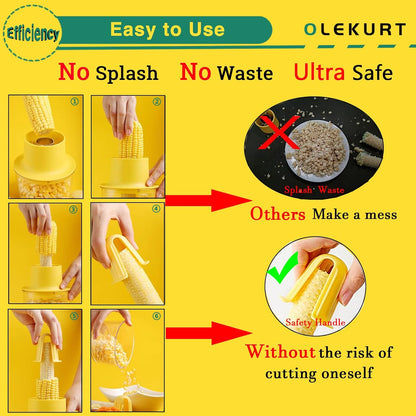 Corn Cob Stripper Tool, Corn Peeler for Corn on the Cob (Yellow)