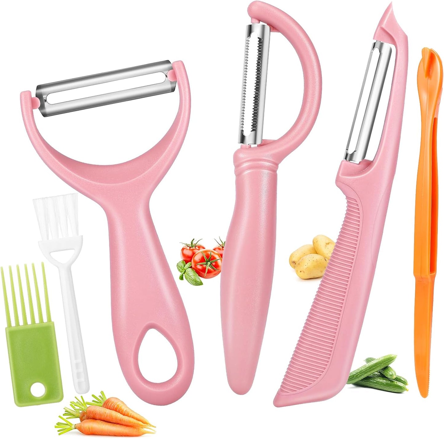 Senbowe Upgrade Potato Peeler for Kitchen, 6PCS Stainless Steel Vegetable Peeler, I and Y Veggie Food Peeler for Apple Fruit Carrot Zucchini Cucumber,Good Grip Makes Peeling Very Easy