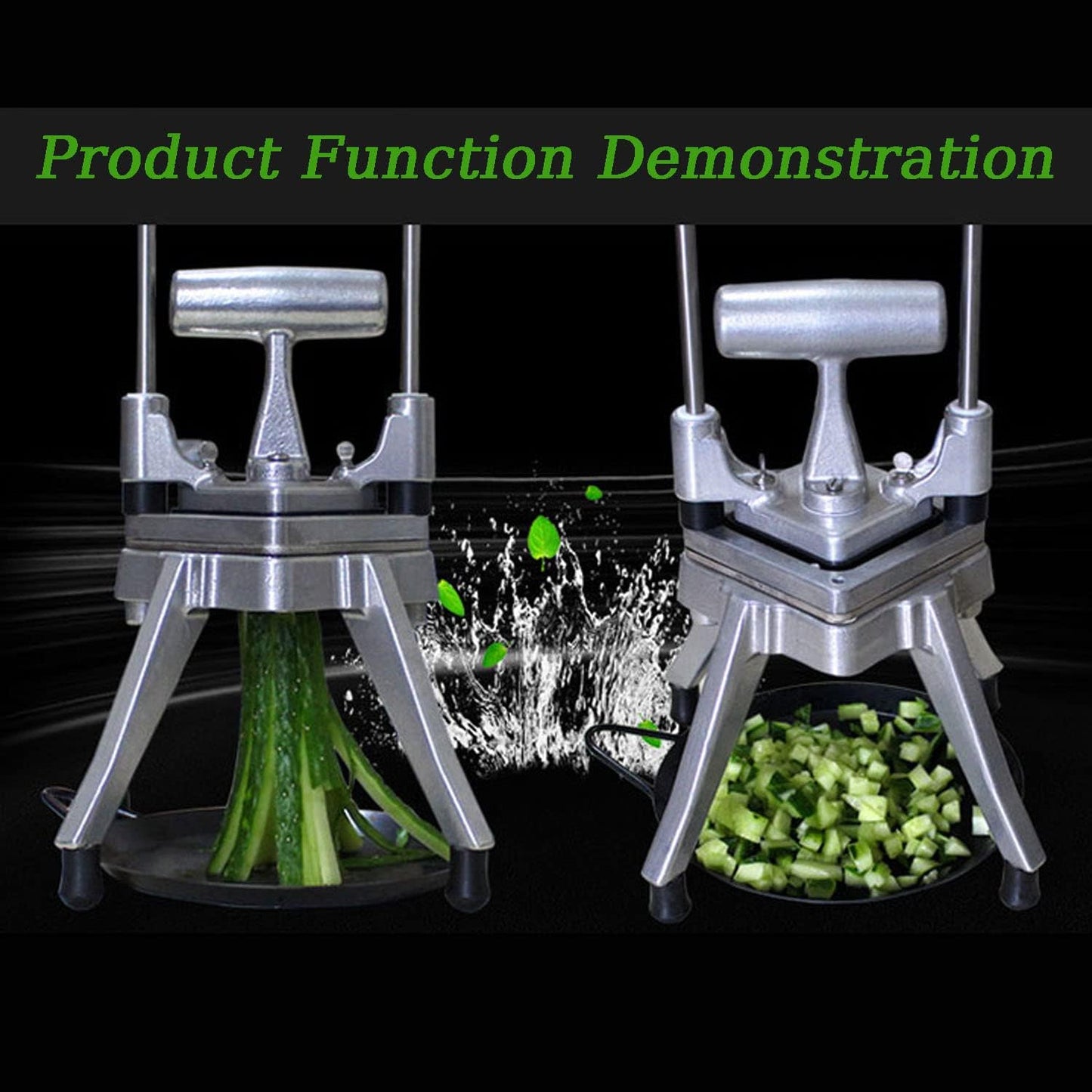 French Fry Cutter Chopper Blades Replacement, Commercial Vegetable Cutter Dicer Blade Stainless Steel Blade&Pusher Block Set for Cutting Potatoes Onions (1/4-inch, Replacement Cutter Blade)