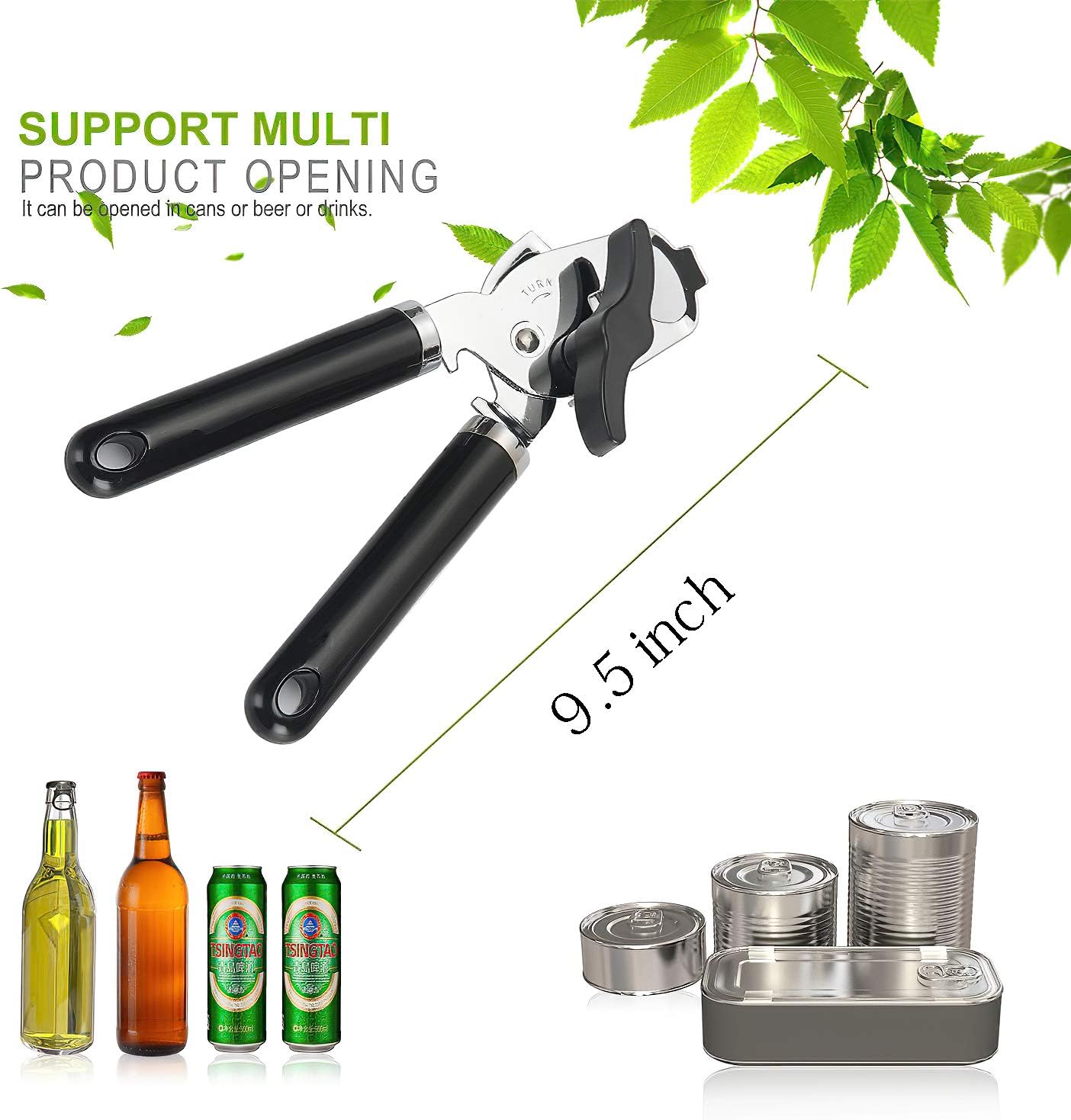Can Opener, Professional, Stainless Steel, Manual, Food-safe, Good Grips with Built-in Bottle Opener