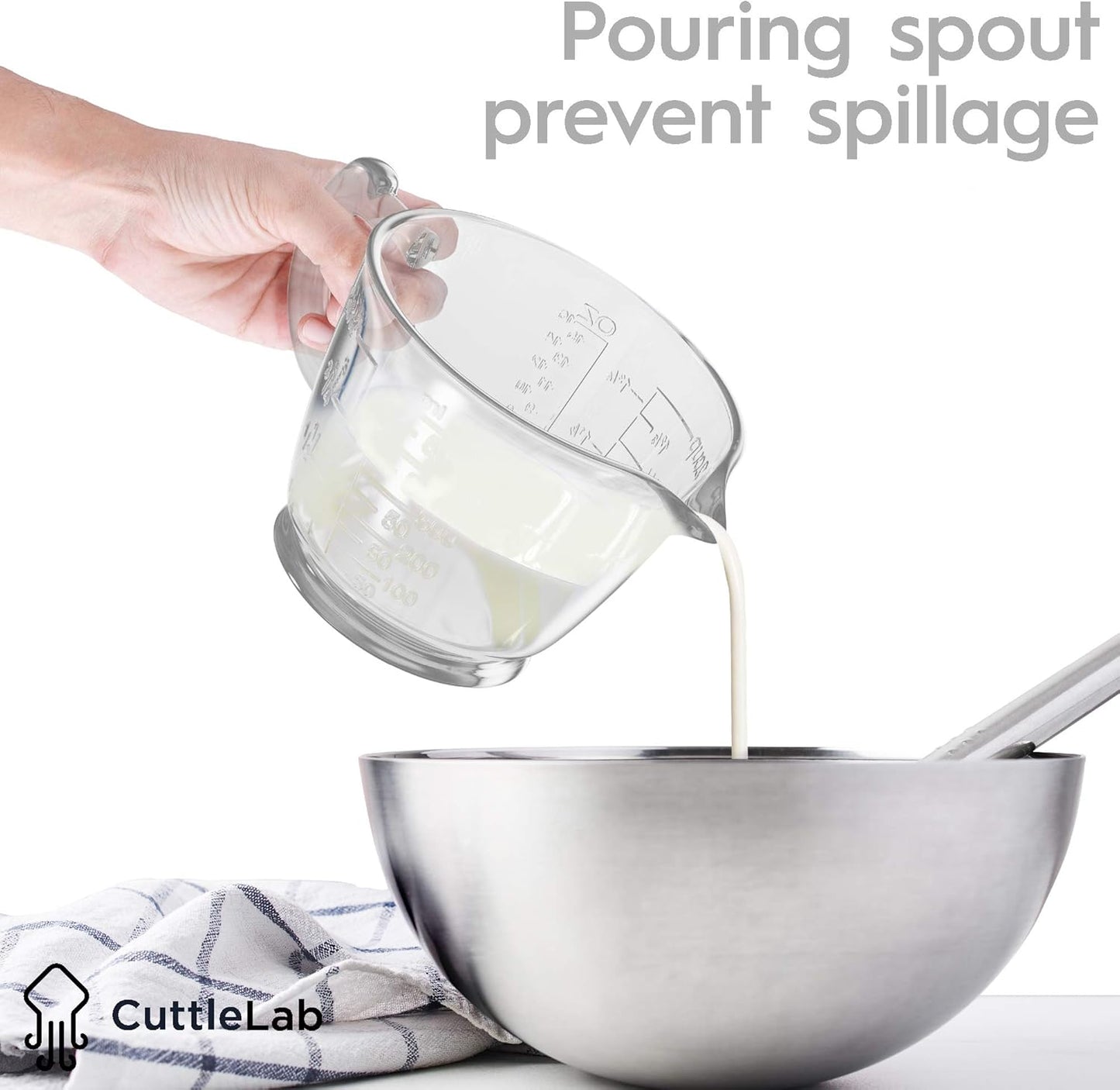 CuttleLab Glass 2-Cup Juicer (Clear) - Lemon and Lime Manual Squeezer, Citrus Reamer