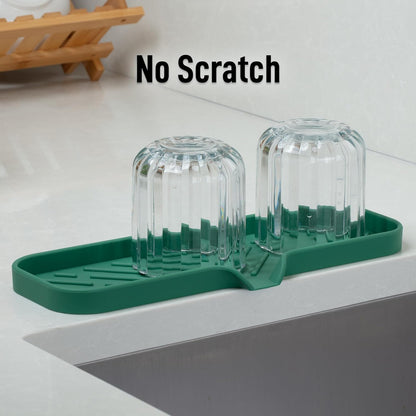 Zulay Kitchen (9x3.5in Sponge Holder for Kitchen Sink - Flexible Heavy-duty Multipurpose Sink Caddy - Counter Organizer for Kitchen, Bathroom, Makeup, Trinkets & More! (Grey)