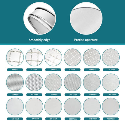 304 Stainless Steel Mesh Lab Sieve, 80 Mesh (0.2mm) Aperture Test Sieve, 7.9Inch(20cm) Diameter Economy Standard Analysis Sample Test Sieves for Industrial Laboratory Homes - Colors A