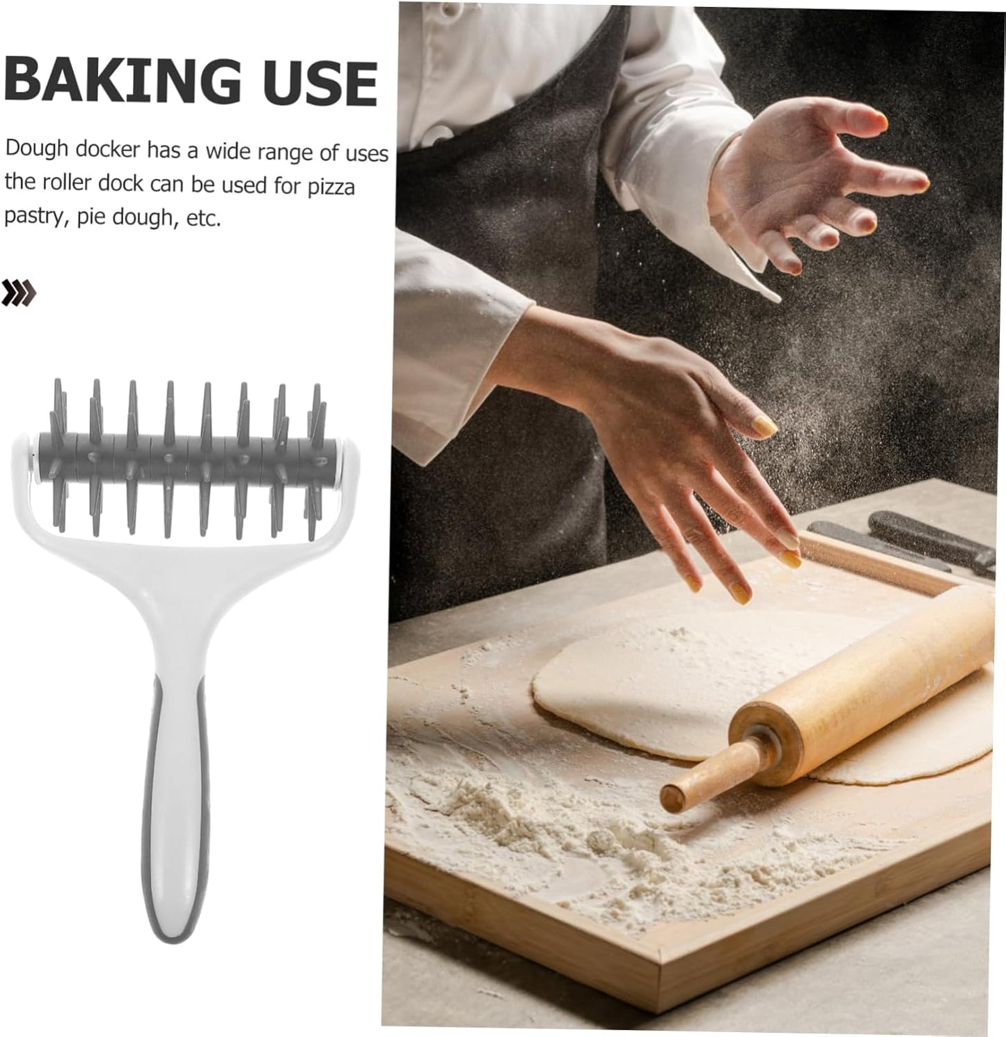 Garneck Kitchen Baking Tool Pizza Dough Docker Pizza Bread Pin Puncher Pastry Puncher