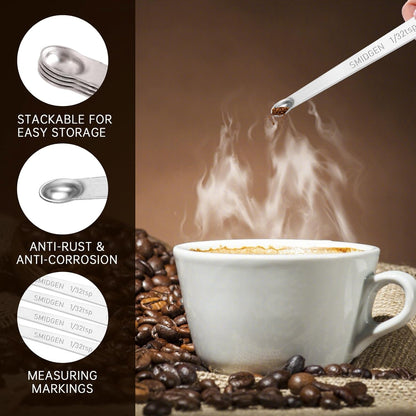 4 PCS 1/4 Teaspoon Scoop Mini Scoop Stainless Steel Mini Spoon Coffee Scoops Measuring Single Small 1/4 Teaspoon Measuring Spoon for Coffee, Tea (Silver)