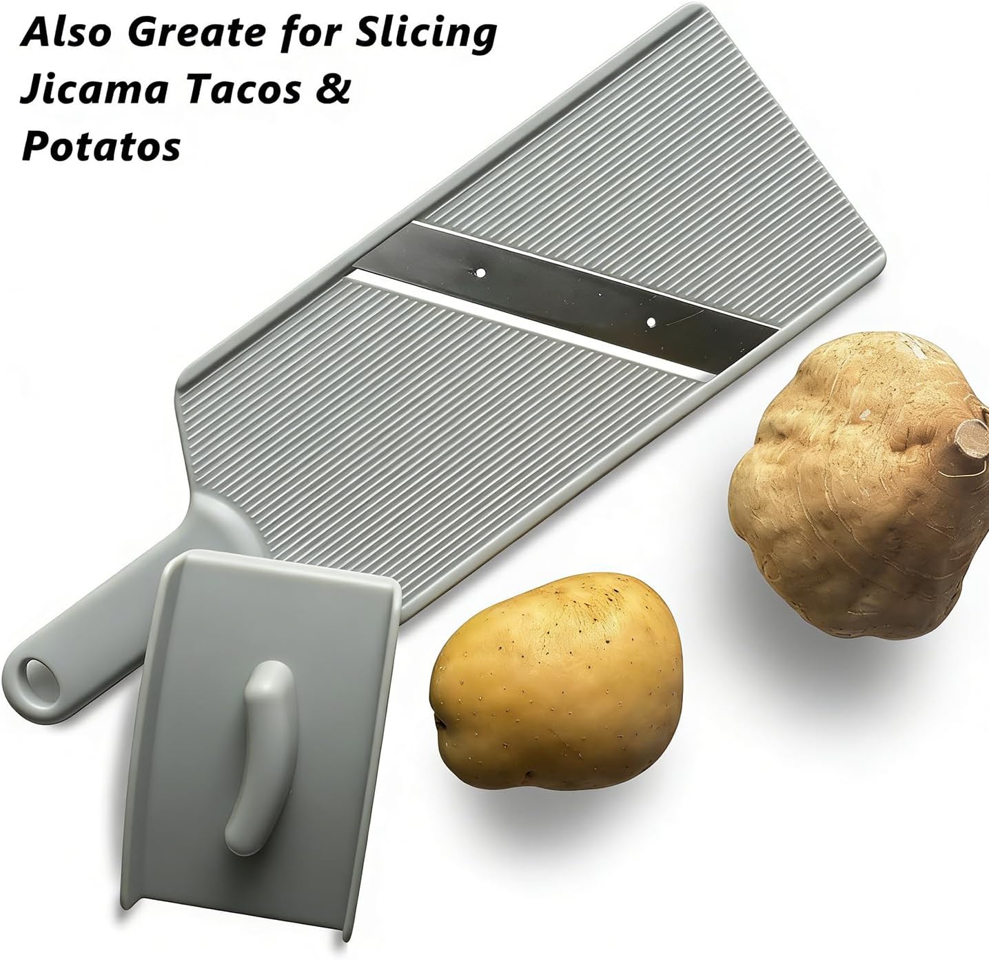 Fixed Thickness Vegetable Slicer – Ultra-Thin Cabbage Shredder for Salads, Jicama Tacos, Onion, Potato Chips – Fine Fluffy Cuts Mandoline Kitchen Tool