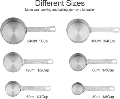 Smithcraft Measuring Spoons Set 7, Copper Plated Measuring Spoons Set for Baking & Kitchen, Metric &US Stainless Steel Measure Tools with Leveler for Dry & Liquid