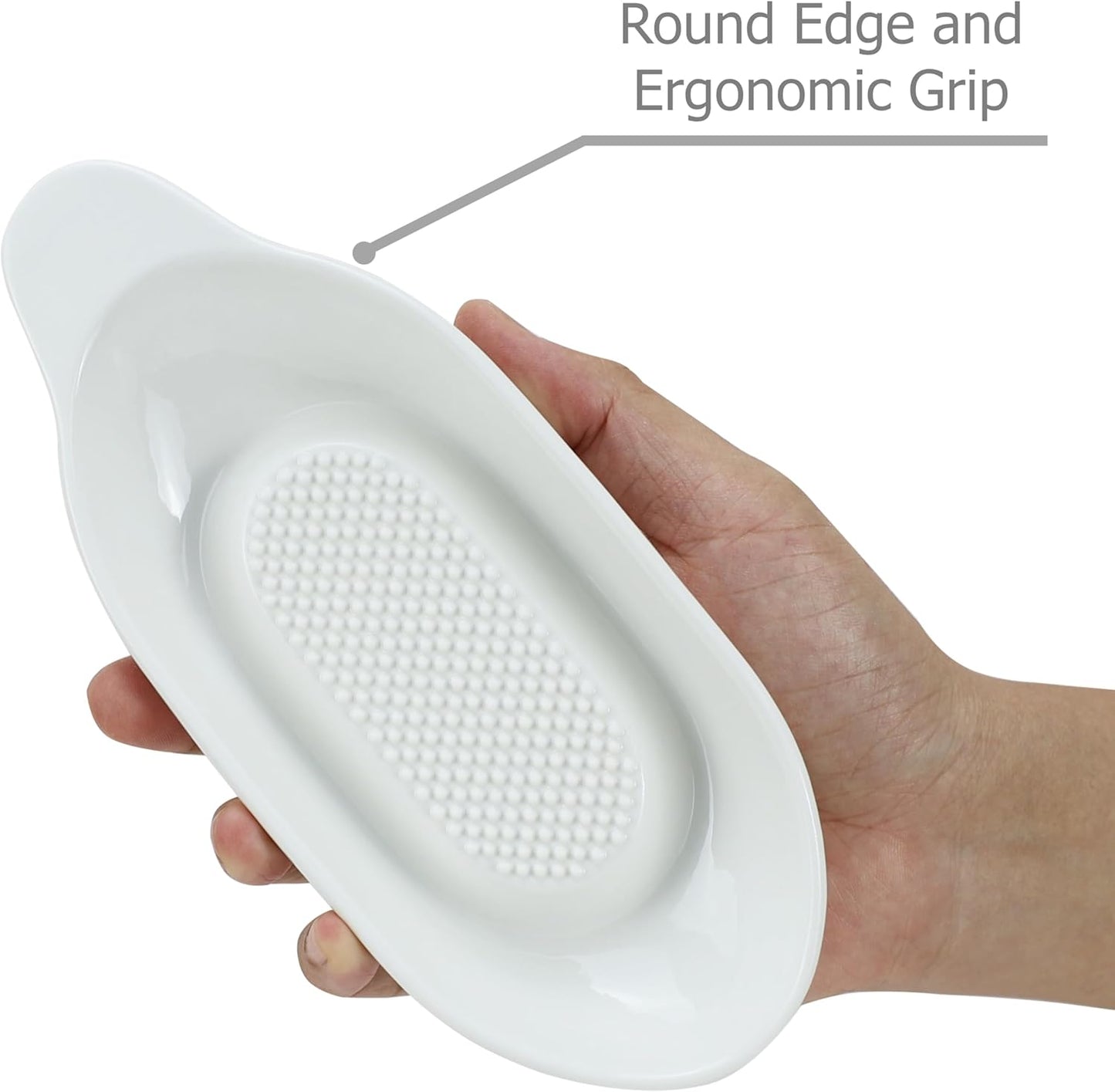 EIKS Ceramic Ginger Grater Plate with Scraper for Grinding Wasabi Ginger Garlic Cheese Fruits Vegetables