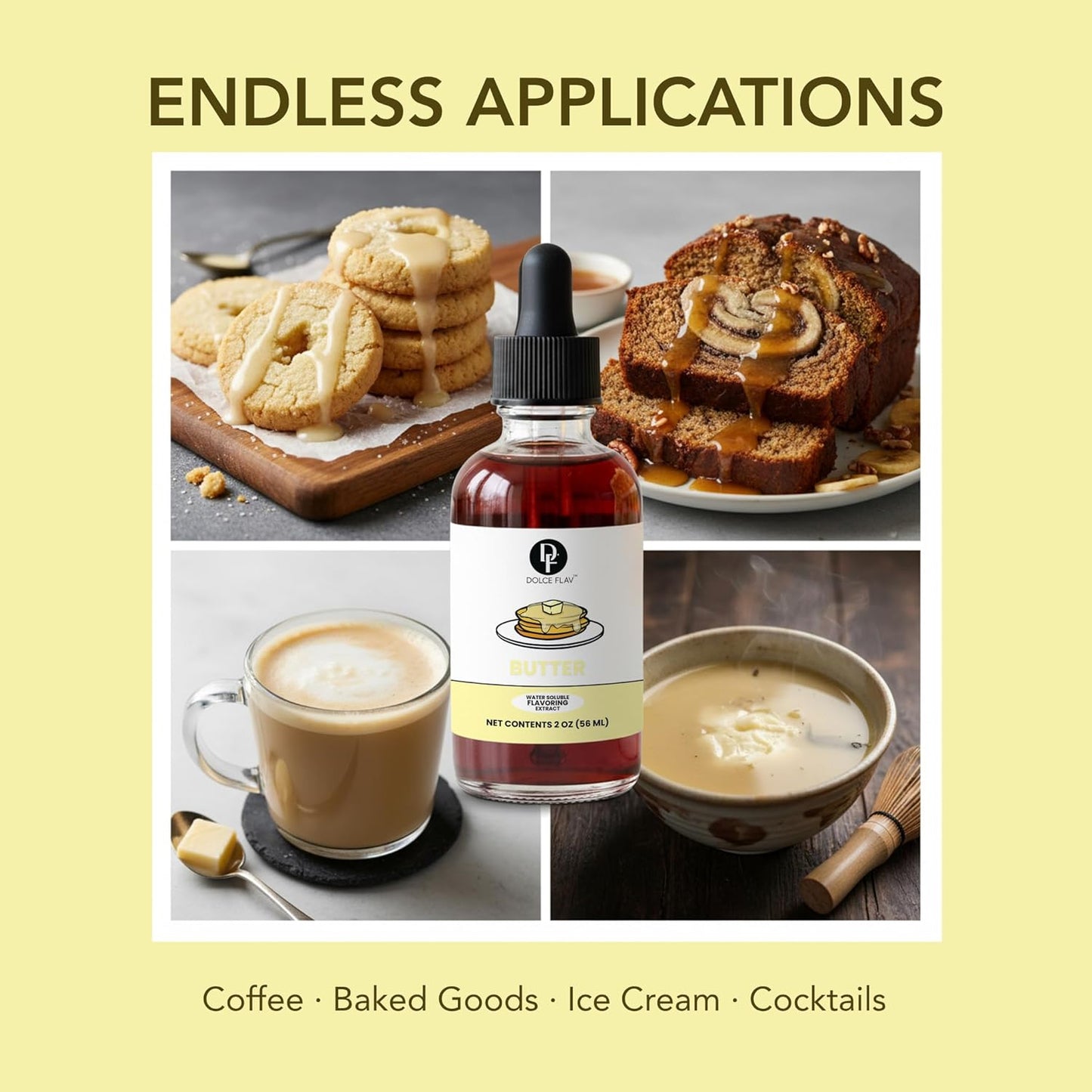 Dolce Flav Cheesecake Extract – 2 Ounce Water-Soluble Kosher, Sugar-Free, Concentrated Creamy Flavor for Desserts, Frostings & Pastries, Includes Measured Dropper
