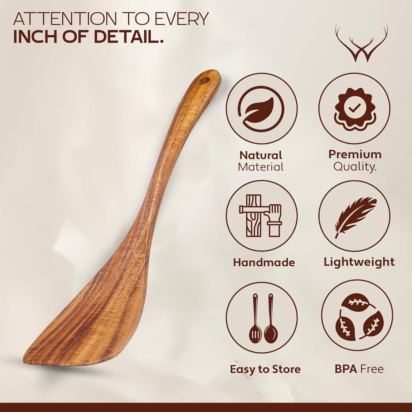 Skinny Spurtle for Sourdough Starter for Baking Tools - 12" Wooden Spurtle for Deep Jar & Dough Whisk - Sourdough bread baking supplies, Teak Wooden Spatula for Cooking
