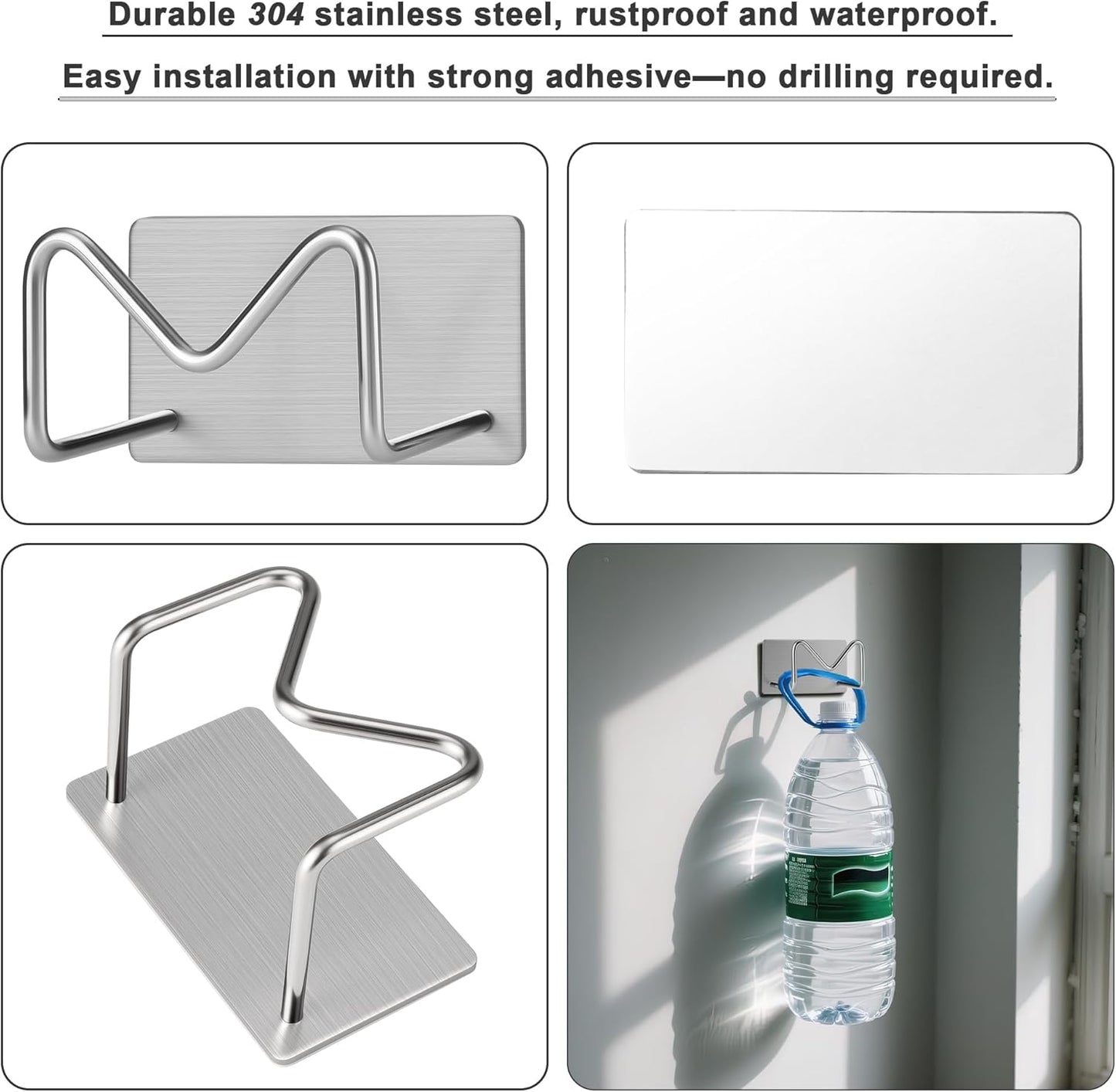 Luckyiren 2-Pack Stainless Steel Sponge Holder for Kitchen Sink - Rustproof Brushed SUS304 Sponge Caddy Organizer, Wall/Surface Mount, Drainage Design, Clutter-Free Storage
