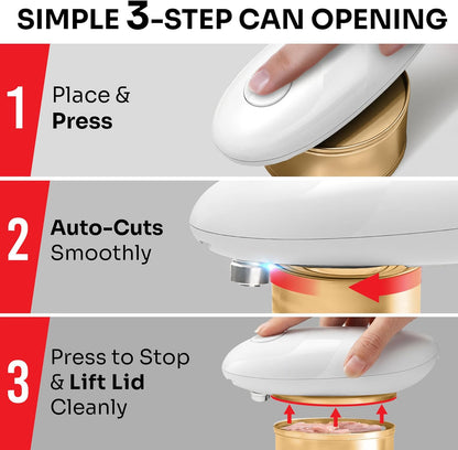 MUELLER HOME SmoothEdge Auto Electric Can Opener – Battery‑Operated One‑Touch w Magnet Lid Lifter – Portable Hands‑Free Automatic Can Openers for Seniors & Arthritis, Smooth‑Edge Cut Technology, Black