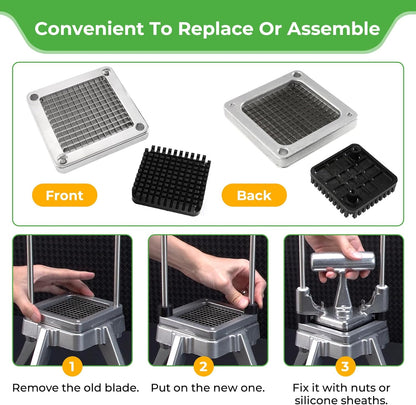 Replacement Chopper Blade Commercial Vegetable Chopper Dicer Stainless Steel Blade for Fruit Cutting Machine Tomato French Fries Cutter (3/8″ Blade)