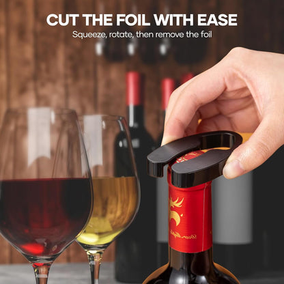 Crenova Electric Wine Opener, Rechargeable Wine Bottle Opener, Automatic Corkscrew with Vacuum Stopper, Aerator Pourer, Foil Cutter, Display Base, Gifts for Valentines Day New Home Wedding Birthday