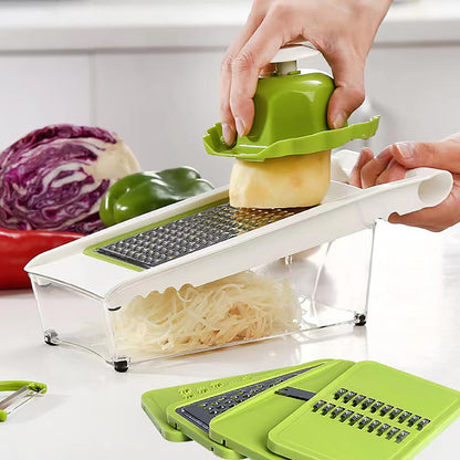 NACOLUS Cheese Grater with Container,5 In 1 Vegetable Slicer,Multi Purpose Graters for Kitchen, Easy to Clean Box Grater with Handle,Stainless Steel Cheese Shredder,Julienne Slicer