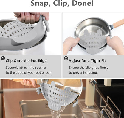 Li&Zhao Clip on Strainer - Fine Mesh Strainer Pasta Strainer Pot Strainers for Kitchen Collapsible Colander Food Strainer(Green)