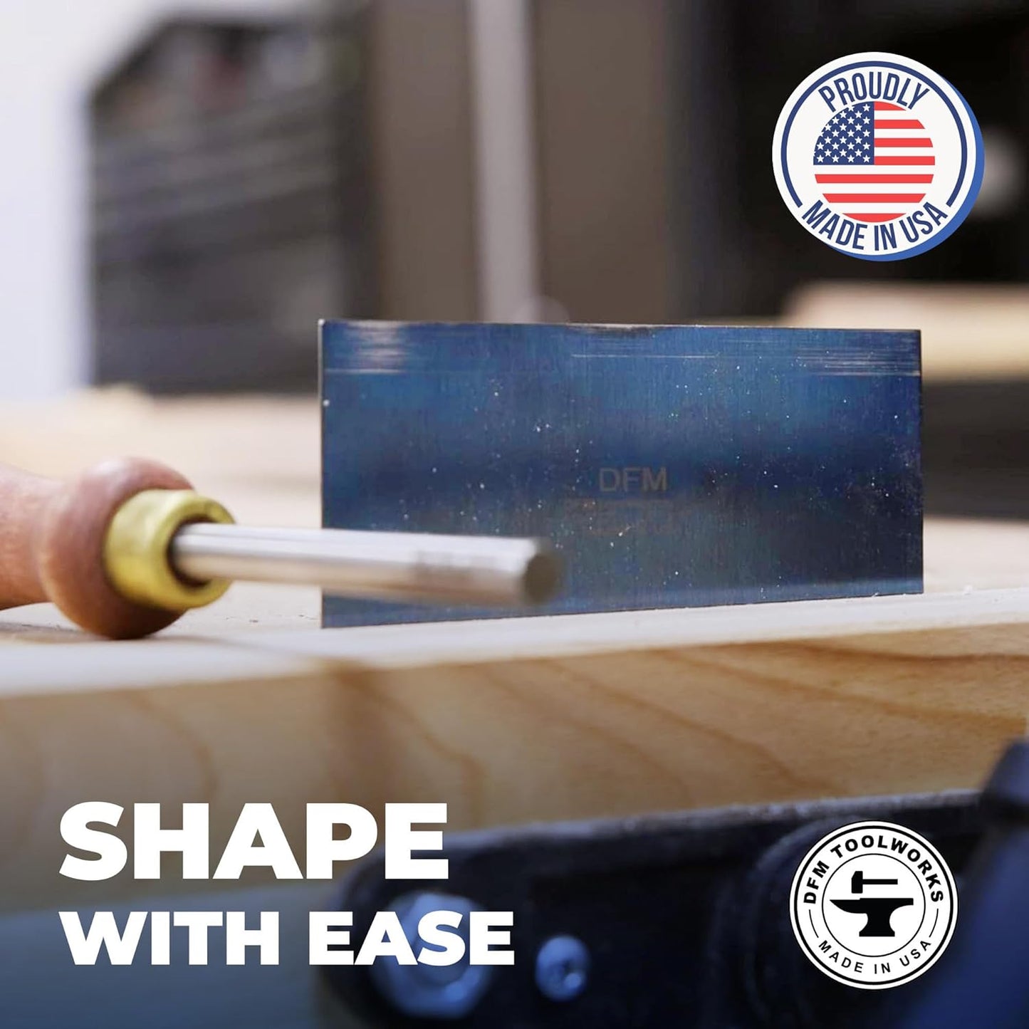DFM Tool Works Rectangle Card Scraper - Precision Cabinet Multi-use Scraper for Woodworking, Wood Fine Finishers, Glue Scraper, Quality Handcrafted Card Shaping Tool - Made in USA, 2 Quantity - Blue