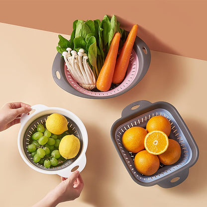 Generic Collapsible Colander and Strainer, Silicone Strainer Colanders Food Strainers, Heavy Duty Kitchen Drainer Basket, for Vegetable and Fruit, Kitchen Essentials (Light Purple)