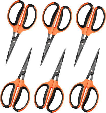 GROWNEER 3 Packs Trimming Scissors Teflon Coated Non Stick Blades Pruning Shears Gardening Hand Pruning Snips with Straight Stainless Steel Precision Blade
