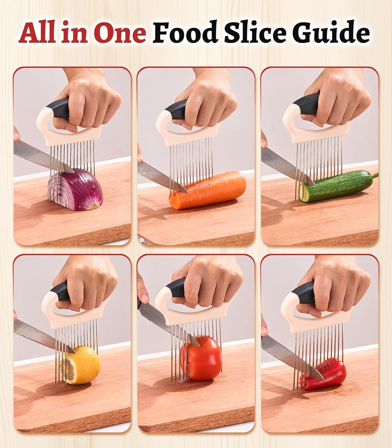 Large Onion Slicer Holder, Stainless Steel Onion Holder for Slicing, Onion Cutter Vegetable Chopper with 14 Sharp Needles for Slicing of Tomato Avocados & Meat Tenderizer, Kitchen Gadgets for Cooking