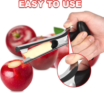 Apple Corer Tool with Sharp Serrated for Pears,Premium Apple Core Remover,Easily Core Fruits,Fruit Flesh Separator Apple Core Puller（Red）