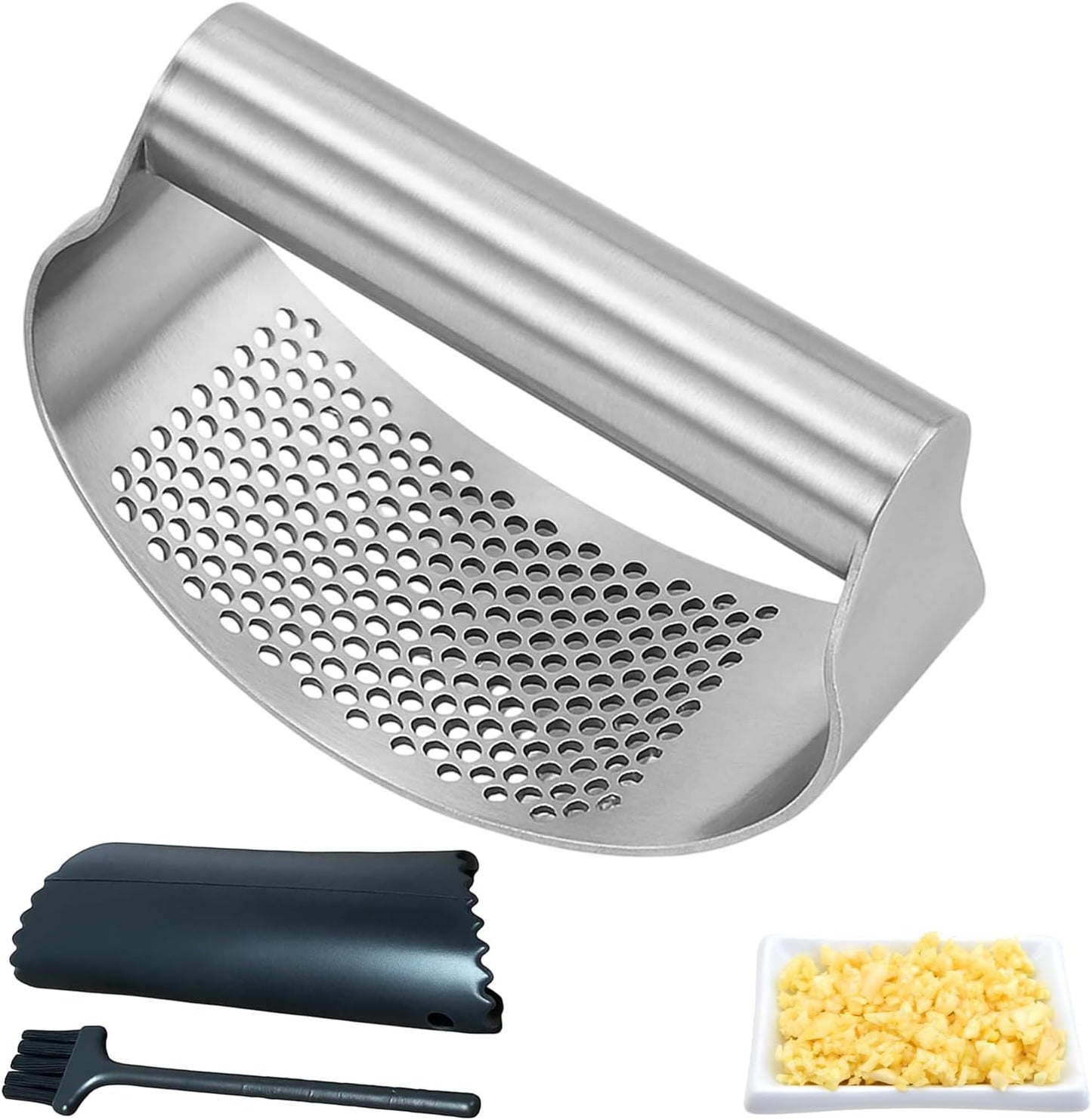 3pc Garlic Rocker, Garlic Press Rocker Set, Easy-to-Use Garlic Mincer for Cooking, Ideal for Small Hands and Weak Grip, Dishwasher Safe Kitchen Gadget