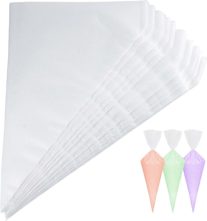 Piping Bags and Tips Set, Cakes Decorating Supplies Kit with 100pcs 12 Inch Pastry Bags, 16 Piping Tips, 3 Cake Scraper, 2 Couplers, 2 Bag Ties, Simple and Convenient Baking Supplies Set