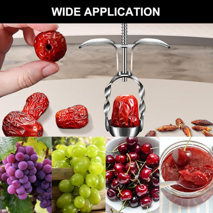 Red Date Pitter Jujube Corer Kitchen Core Tools Cherry Pitter Tool Olive Pitter Stainless Steel Fruit Core Remover Tool for Cherry, Jujube, Red Dates, Plum, Berry