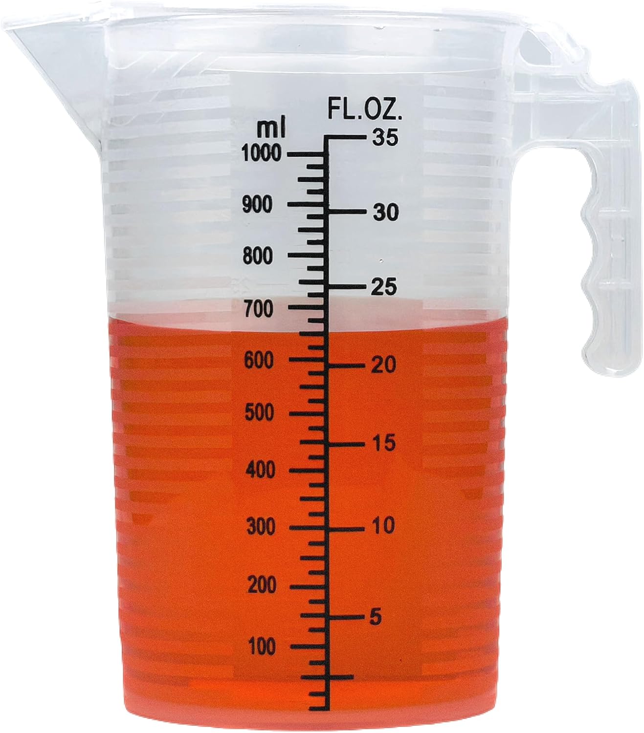 Measuring cups 35oz (1000 mL), Plastic, Multipurpose - Great for Chemicals, Oil, Pool and Gardening - Ounce (oz) and Milliliter (mL)