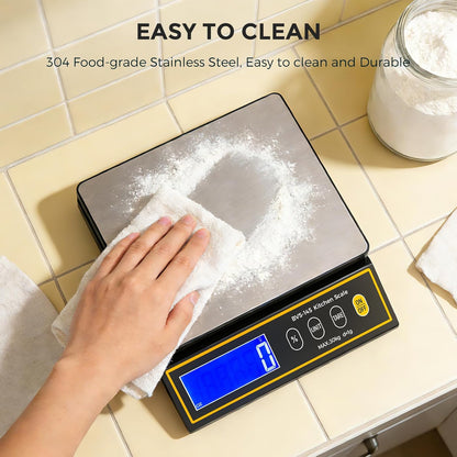 Bonvoisin Baking Scale with Percentage Weighing Function 66lb/ 30kg Large Digital Kitchen Scale for Candle, Soap and Sourdough Bread Making Rechargeable Food Cooking Scale