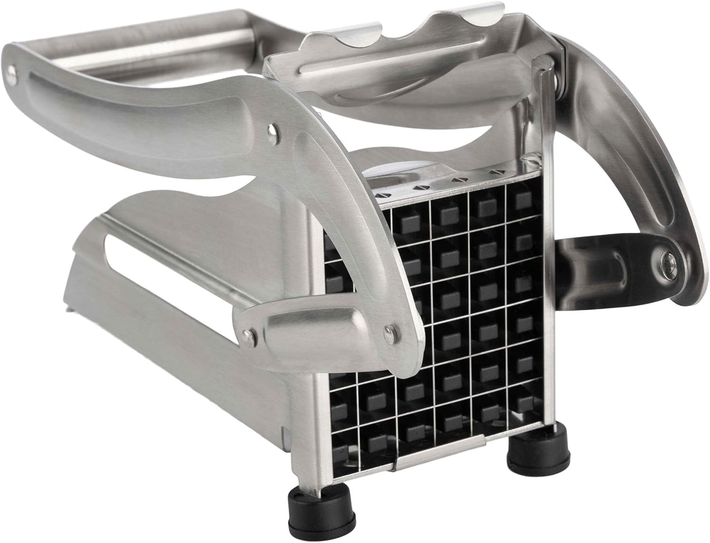French Fry Cutter - Potato Cutter with Two Blades for Steak and Shoestring Cuts - Stainless Steel Potato Slicer with Non-Slip Suction Cups - Cooking Gadgets by Classic Cuisine