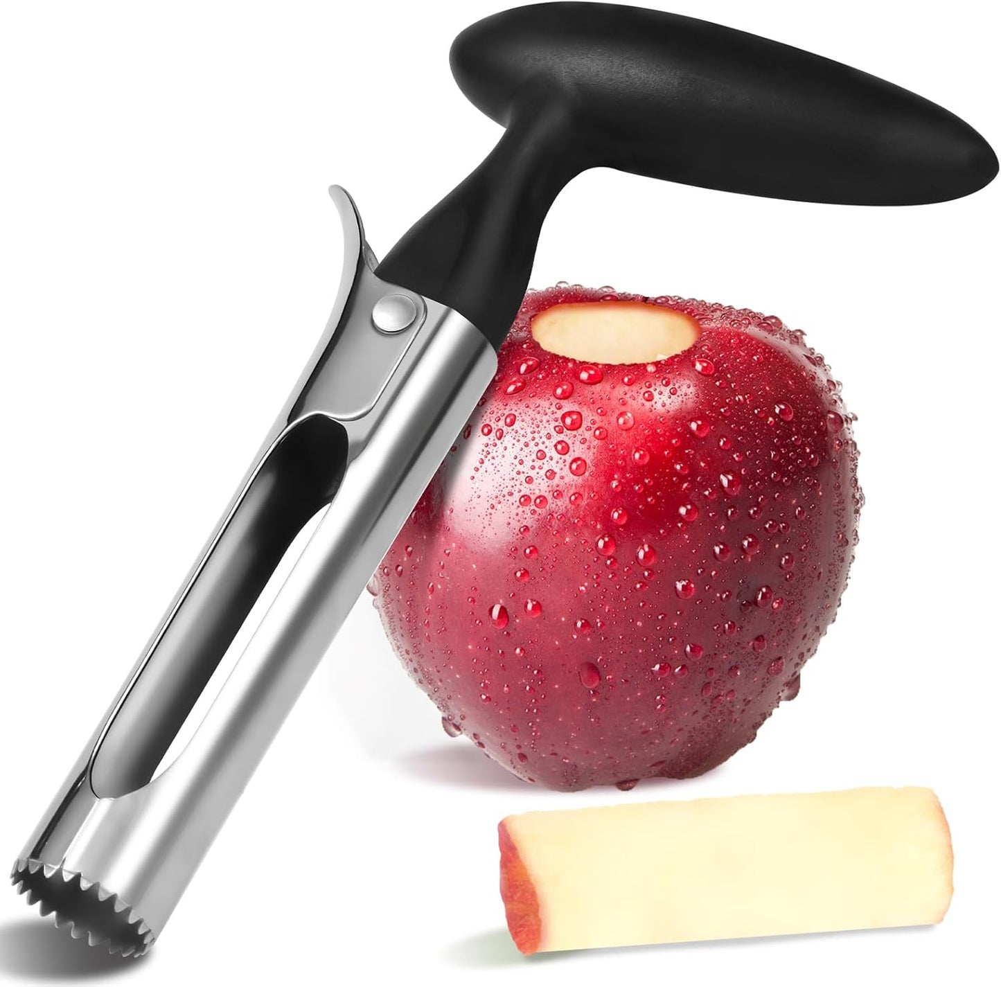 Apple Corer Tool with Sharp Serrated for Pears,Premium Apple Core Remover,Easily Core Fruits,Fruit Flesh Separator Apple Core Puller（Red）