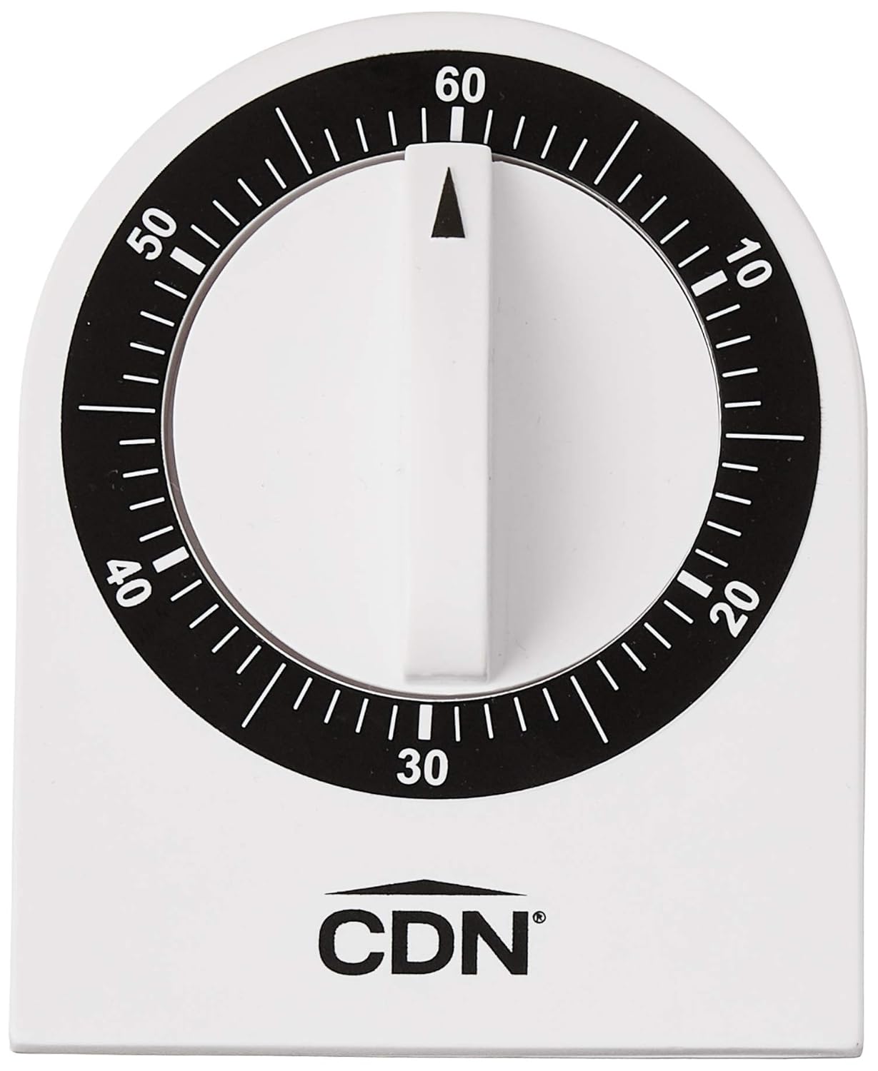 CDN Compact 60-Minute Mechanical Timer | Easy-to-Read 2.5” Dial | Loud 3-Second Alarm | Ideal for Cooking or Baking | Countertop or Wall Mountable | Silver Finish | MT1