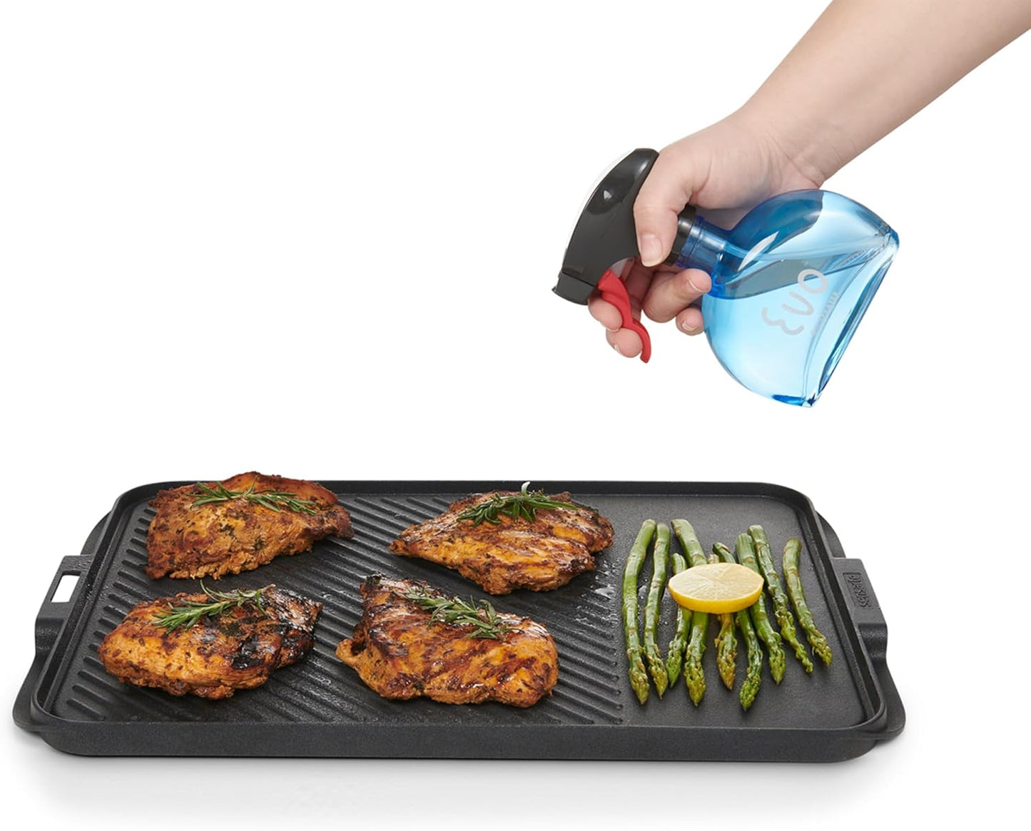 Evo Glass Oil Sprayer, Non-Aerosol For Olive Oil, Cooking Oils And Vinegars, Green, 6-Ounce Capacity, For Grilling, Roasting, Air Frying, Baking And Salad Prep