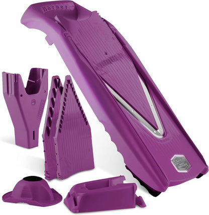 Börner Mandoline Slicer V5 (Professional Set) • Adjustable Vegetable Slicer (7-piece) • 10 Cutting Styles • Kitchen Slicer incl. Docking Station • Stainless Steel V-Blade • Color: Red